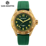 San Martin Diver Bronze Automatic Rotating Bezel Men's Mechanical Watch 200m Water Resistance Band Luminous Dial