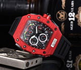 Richard Automatic Watch RM Limitde Edition Mens Watches Top Brand Mille Luxury Quartz Wristwatch Silicone Strap Tonneau shape