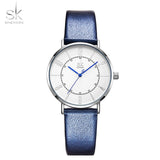 Shengke Couple Watch Set Men's Ladies Wrist Watches Analog Brown Fashion Simple Leather Strap Valentine Love Birthday Gifts