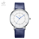 Shengke Couple Watch Set Men's Ladies Wrist Watches Analog Brown Fashion Simple Leather Strap Valentine Love Birthday Gifts